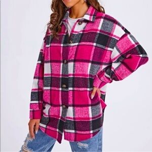 Plaid flannel shacket